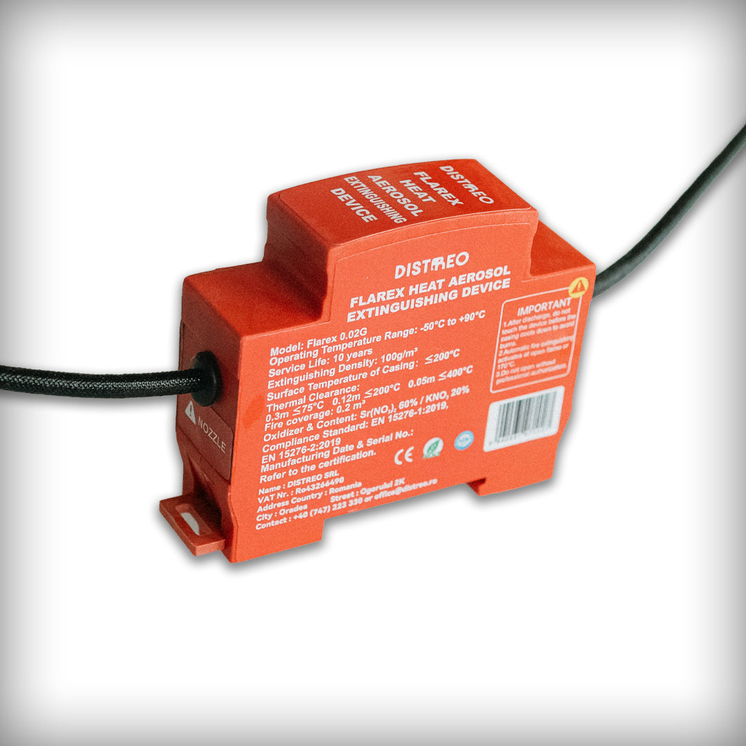 Flarex Original: CE-certified self-contained aerosol extinguishing device