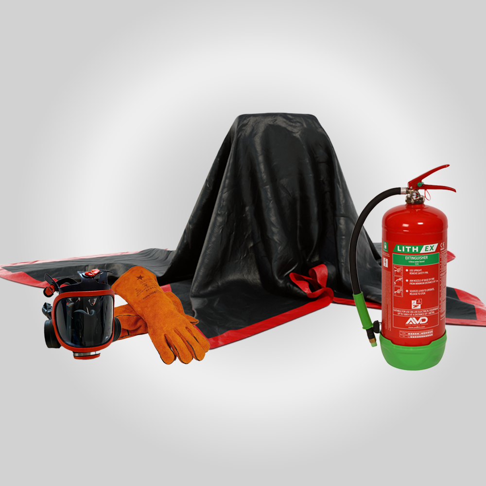 Kit Siguranță Anti-Incendiu Locuințe & Blocuri – Stingător Litiu + Pătură + Mască